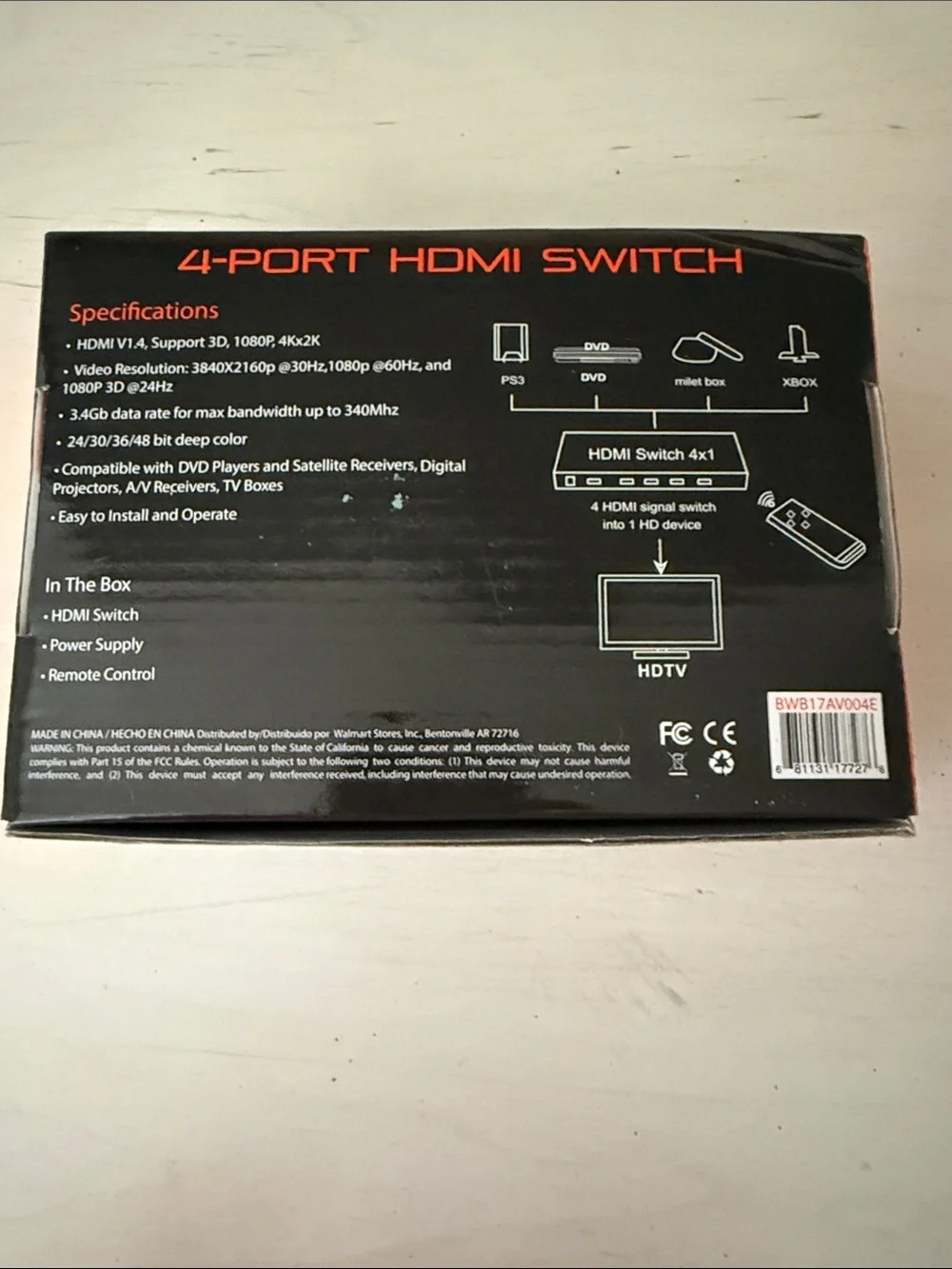 blackweb 4-Port HDMI Switch - Black